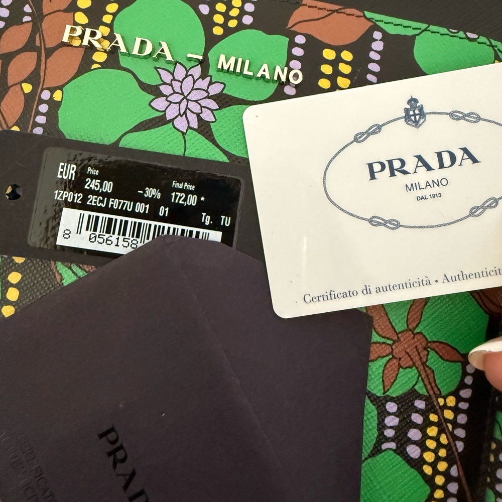 Prada Multicolor Floral Wallet with COA